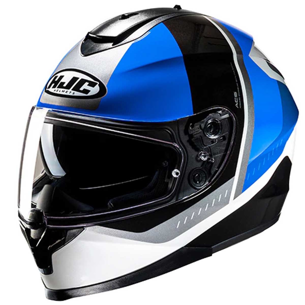 HJC C70N Alia MC2 Helm, weiß-blau-silber-schwarz