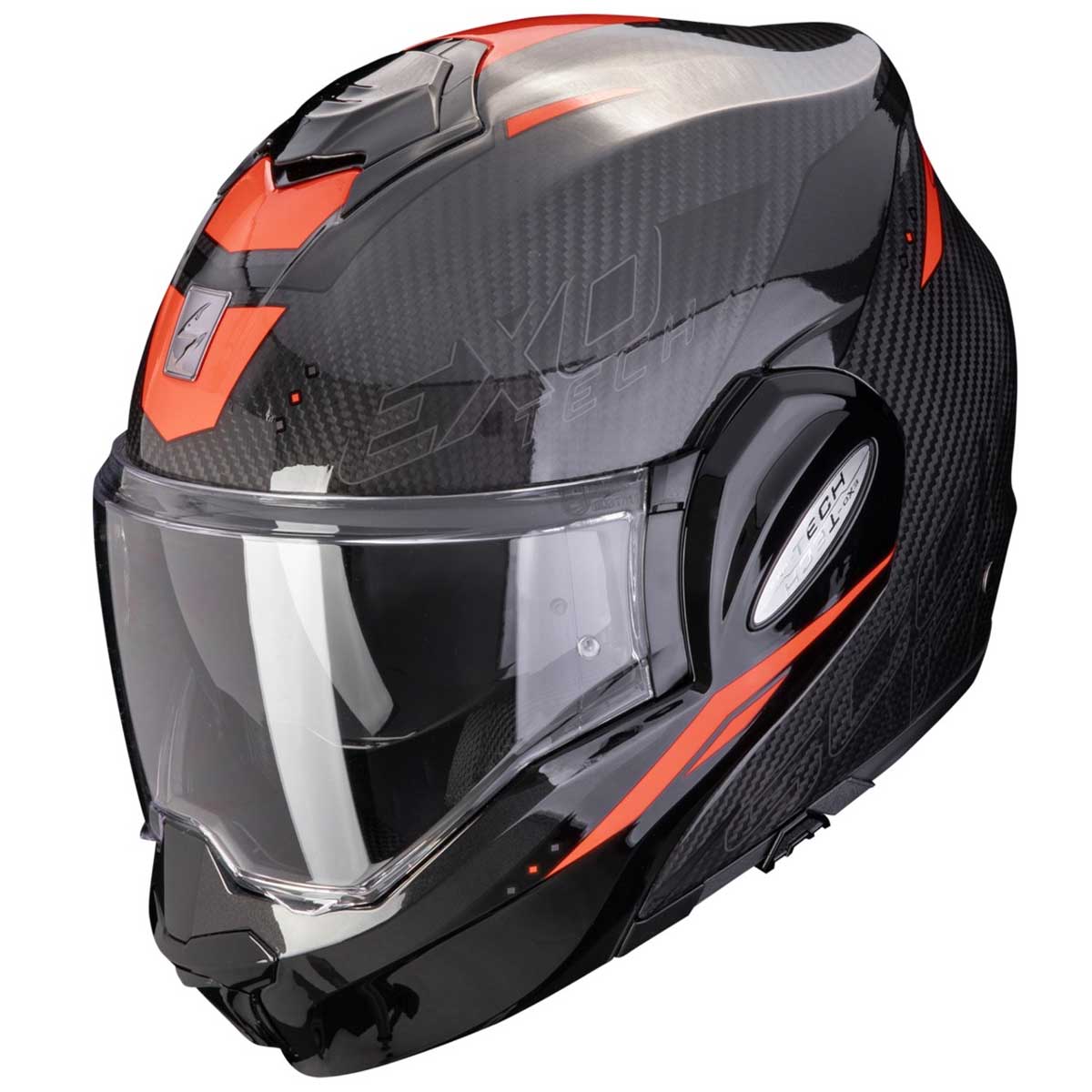 Scorpion EXO-Tech EVO Carbon Rover Helm, schwarz-rot