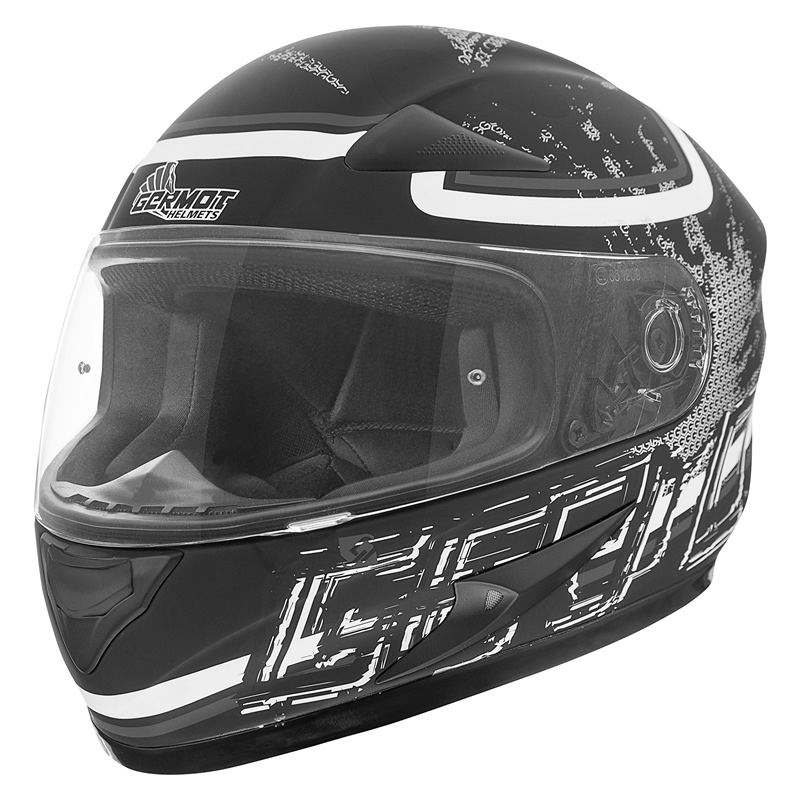 Germot Übergrößen Helm GM 720, schwarz-weiß-grau matt