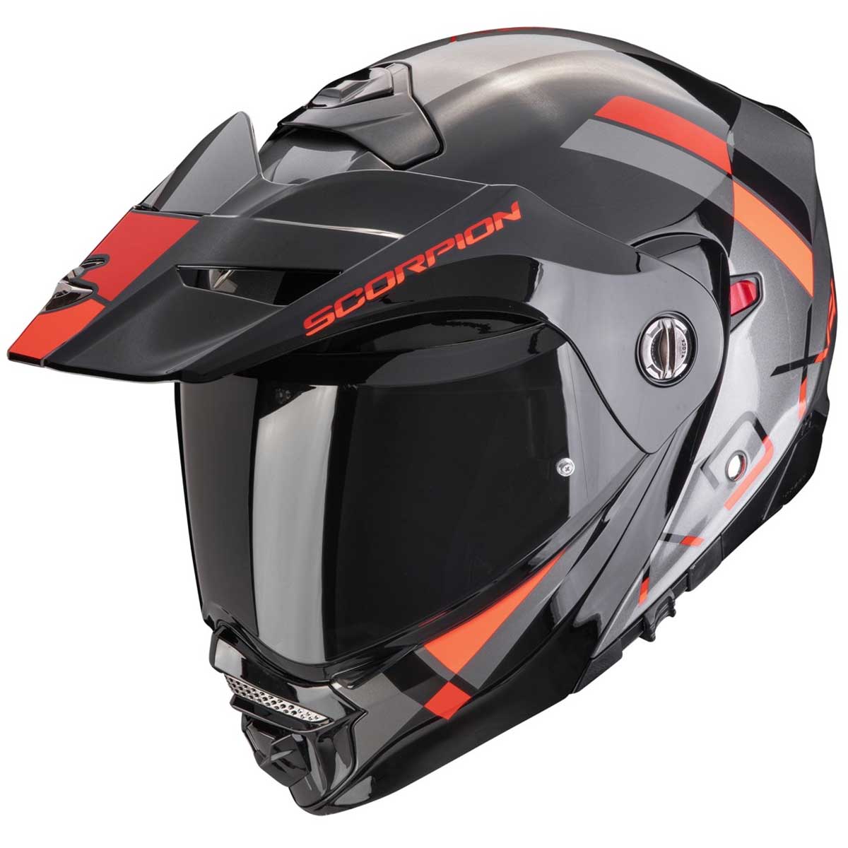 Scorpion ADX-2 Galane Helm, silber-schwarz-rot
