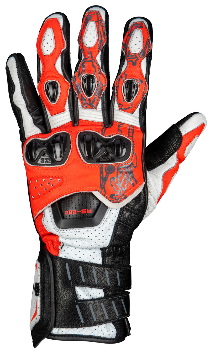 iXS RS-200 3.0 Handschuhe, weiß-fluorot-schwarz
