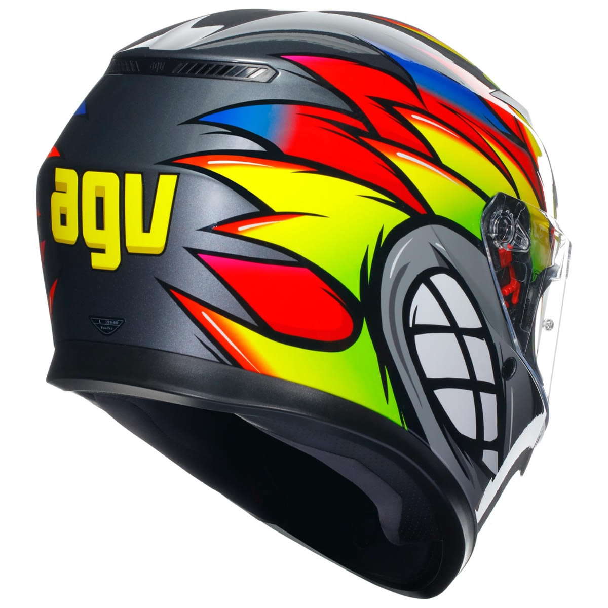 AGV K3 Birdy 2.0 Helm, grau-gelb-rot