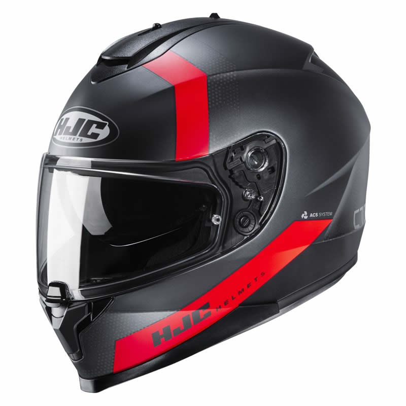 HJC Helm C70 Eura MC1SF, schwarz-rot-matt