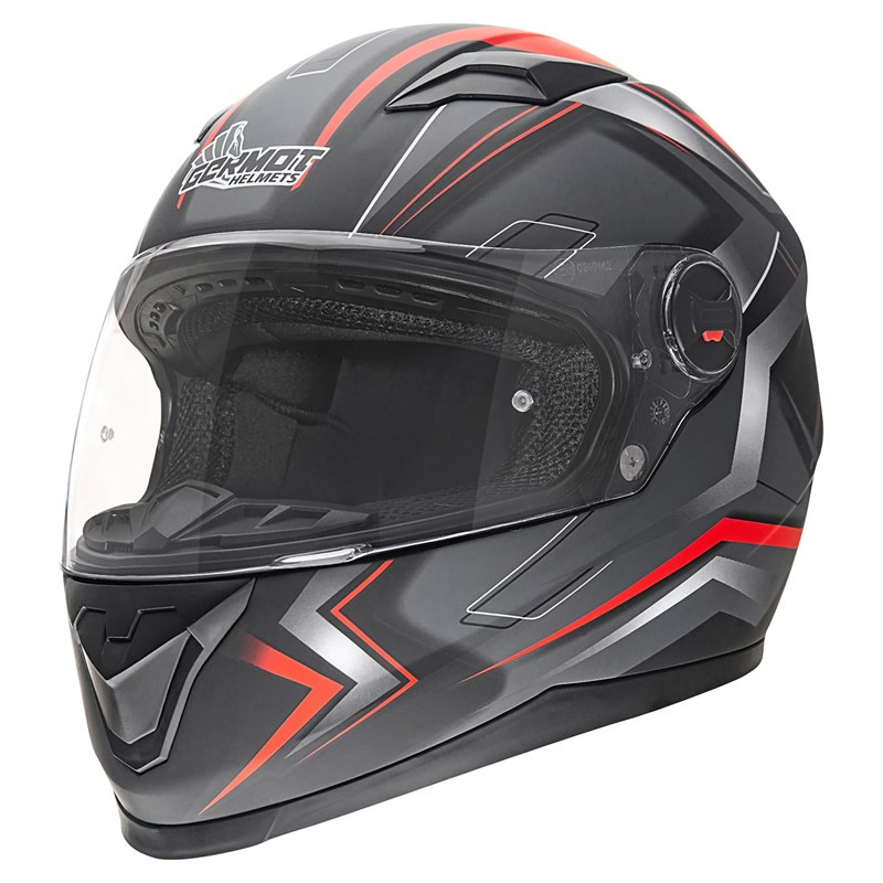 Germot Helm GM 320, schwarz-rot-matt