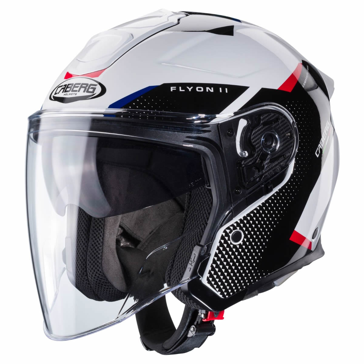 Caberg Flyon II Boss Helm, weiß-schwarz-rot-blau