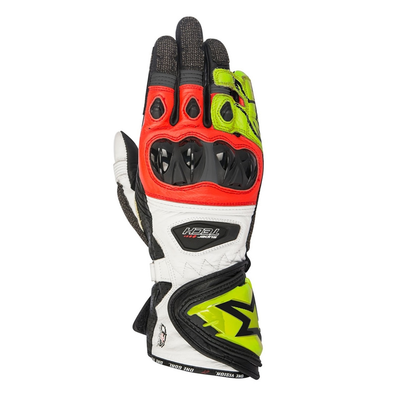 Alpinestars Supertech Handschuhe, schwarz-gelb-fluorot