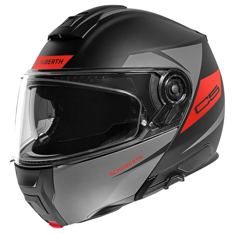 Schuberth Helm C5 Eclipse, schwarz-grau-rot matt