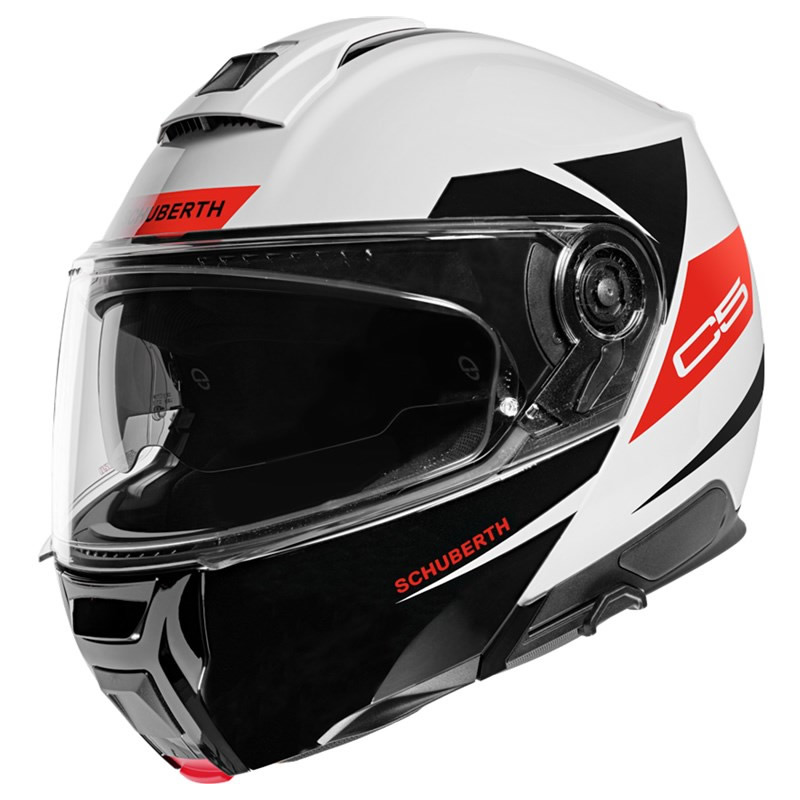 Schuberth C5 Eclipse Helm, weiß-schwarz-rot