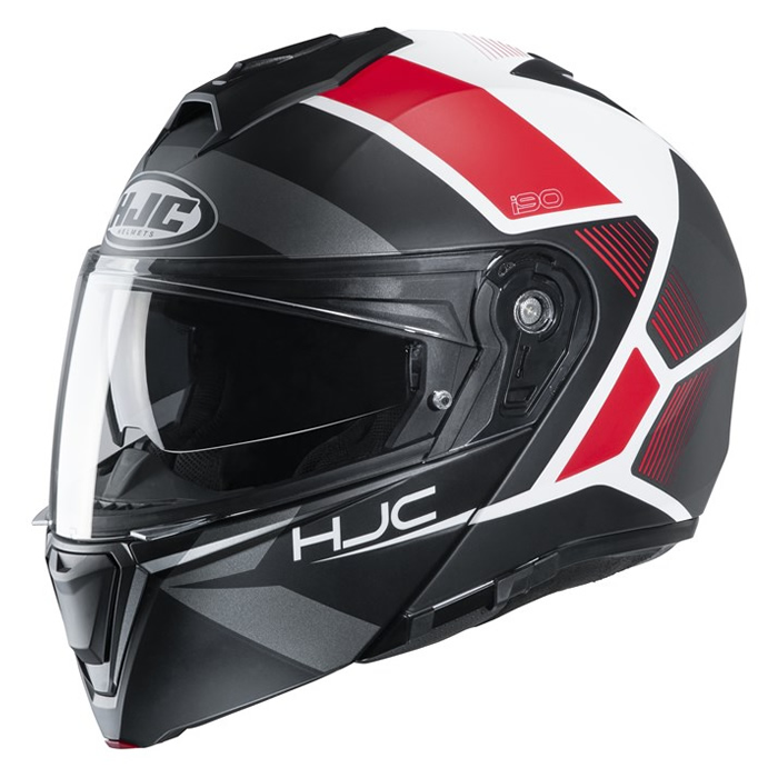 HJC Helm i90 Hollen MC1SF, schwarz-weiß-rot matt