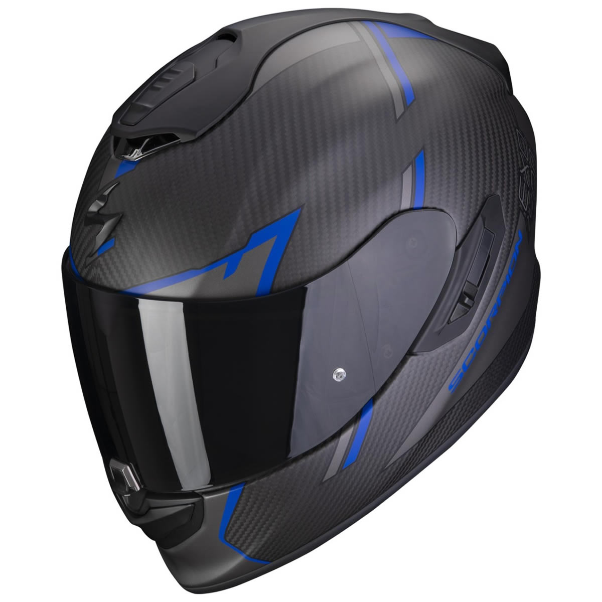 Scorpion Helm EXO-1400 EVO Carbon Air Kendal, schwarz-blau matt