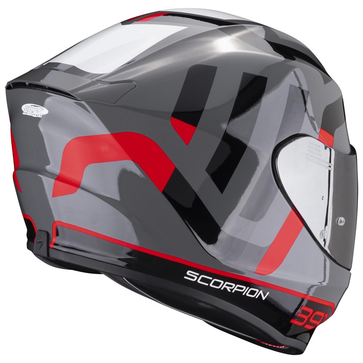 Scorpion EXO-391 Arok Helm, grau-rot-schwarz