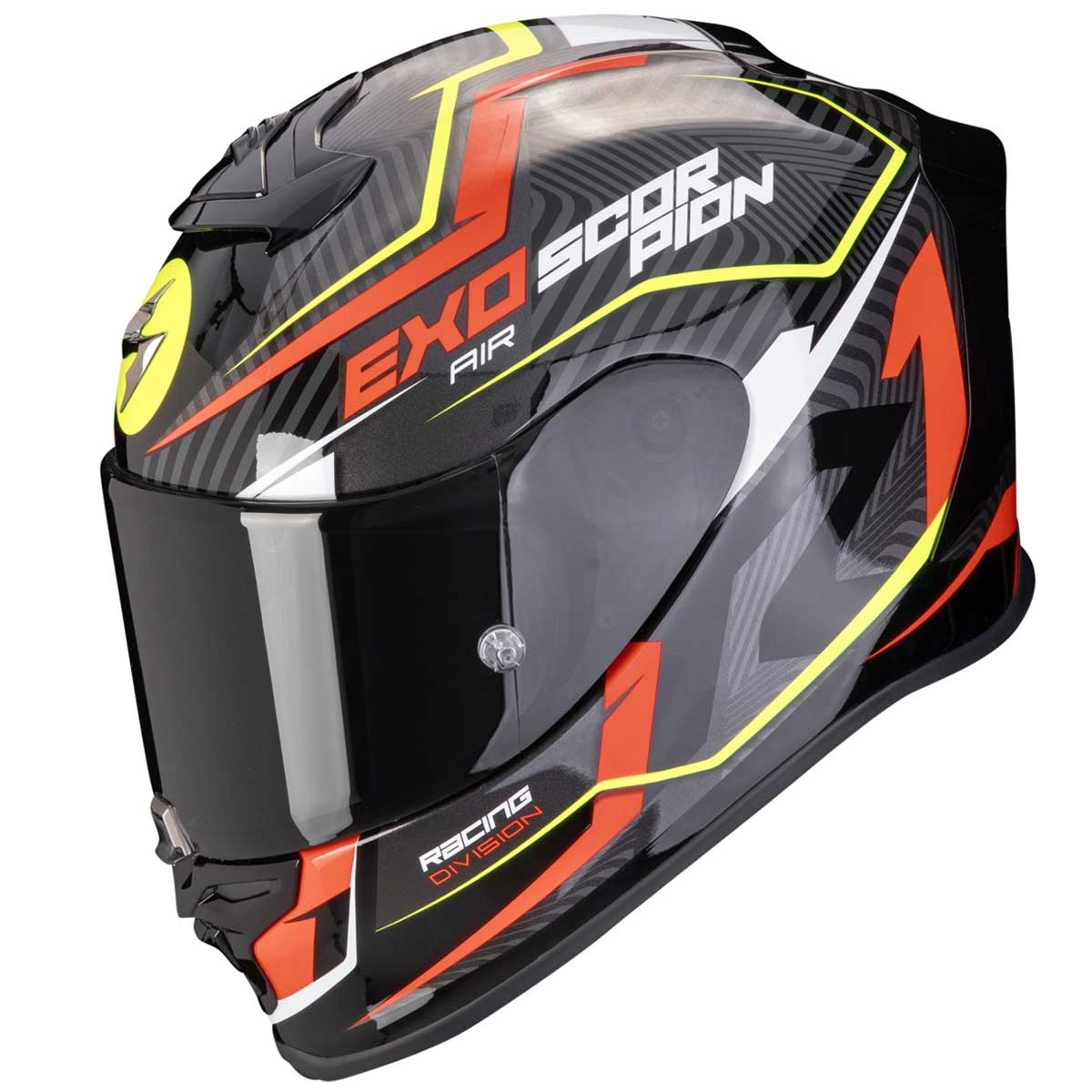 Scorpion EXO-R1 EVO Air Coup Helm, schwarz-rot-fluogelb