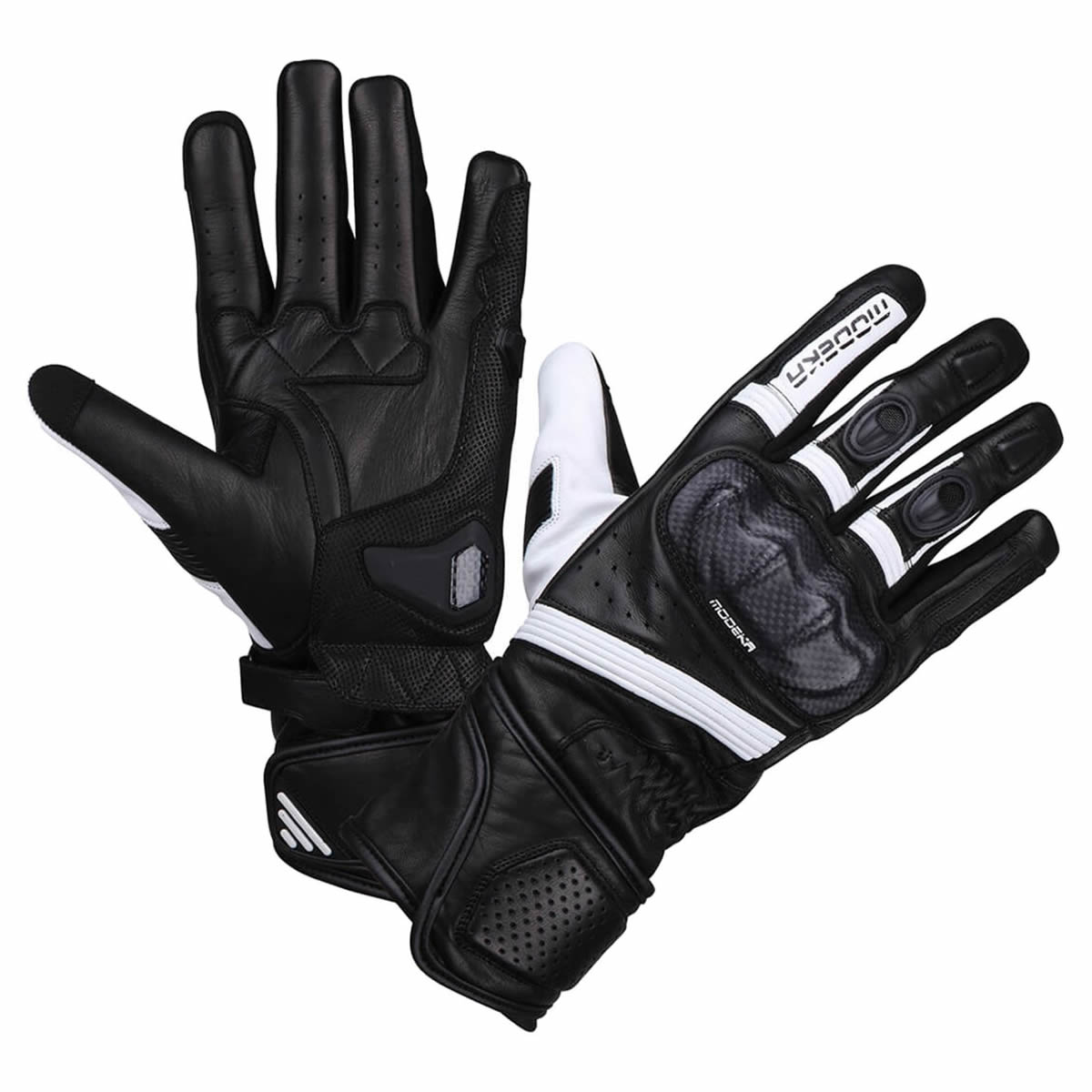 Modeka Damen Handschuhe Miako, schwarz-weiß