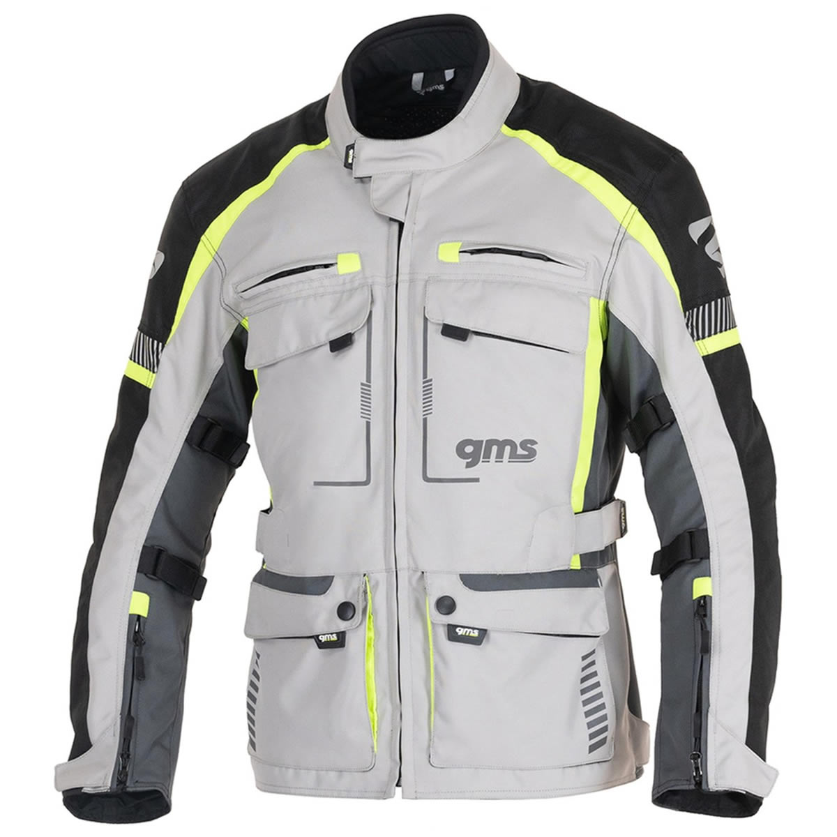 GMS Everest Jacke, grau-schwarz-fluogelb