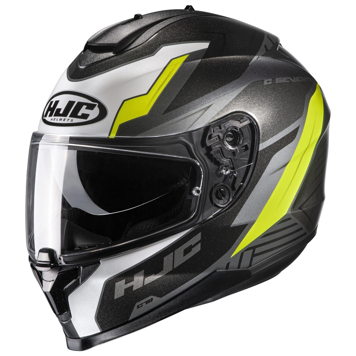 HJC Helm C70 Silon, schwarz-weiß-fluogelb