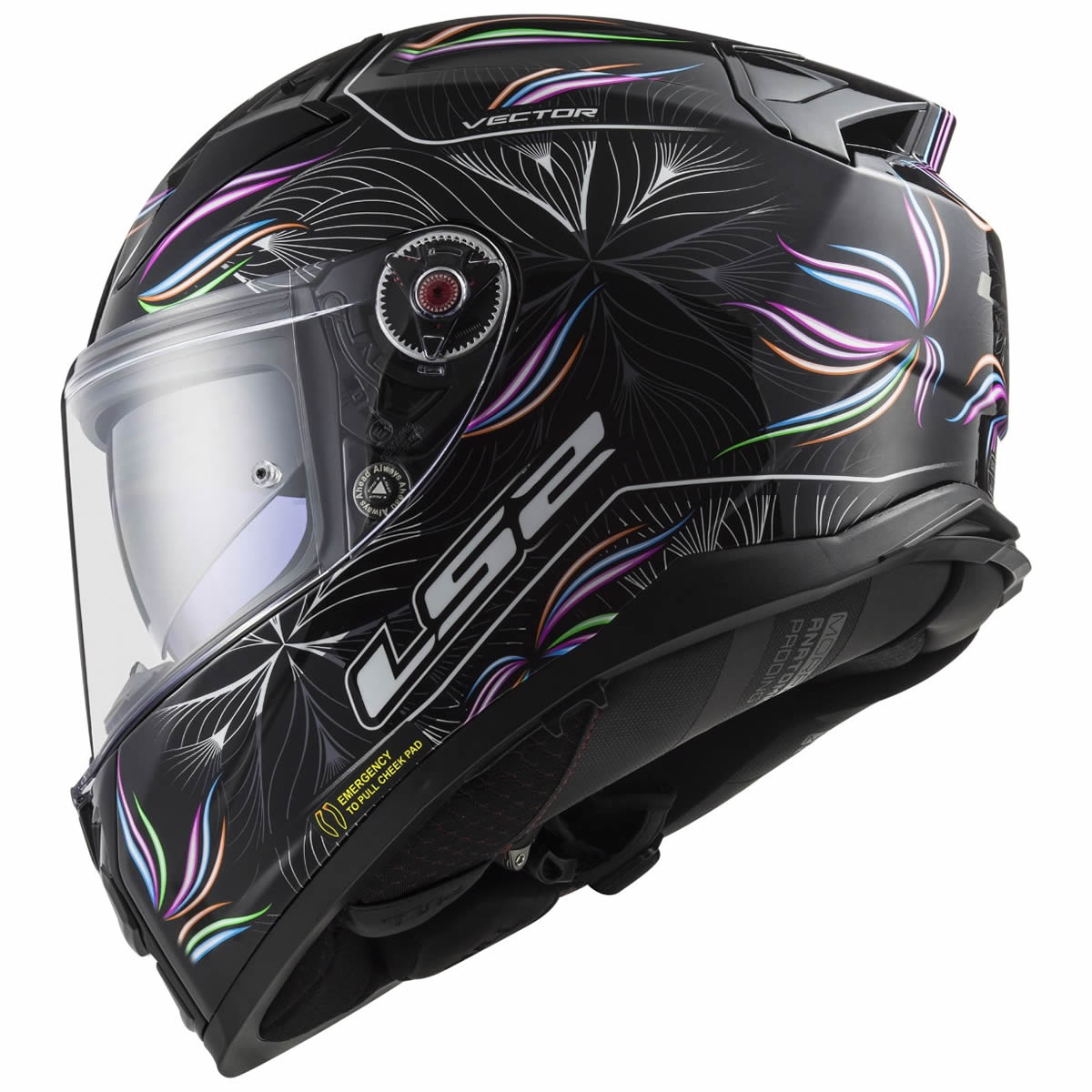 LS2 Helmets Helm Vector II Tropical FF811, schwarz-weiß