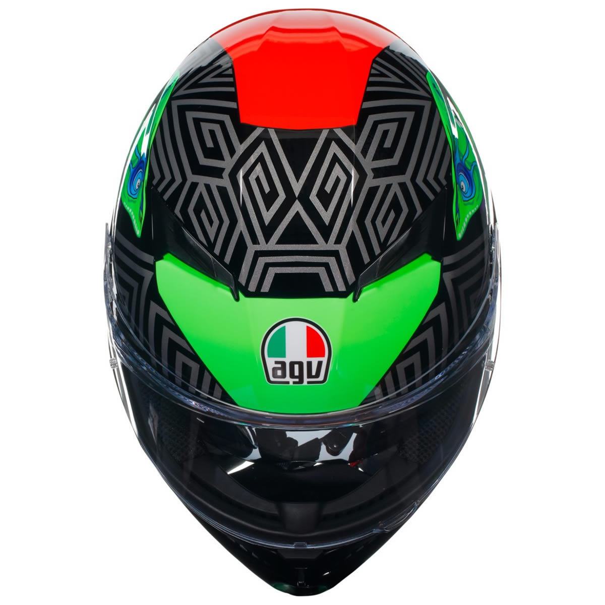 AGV K3 Kamaleon Helm, schwarz-rot-grün