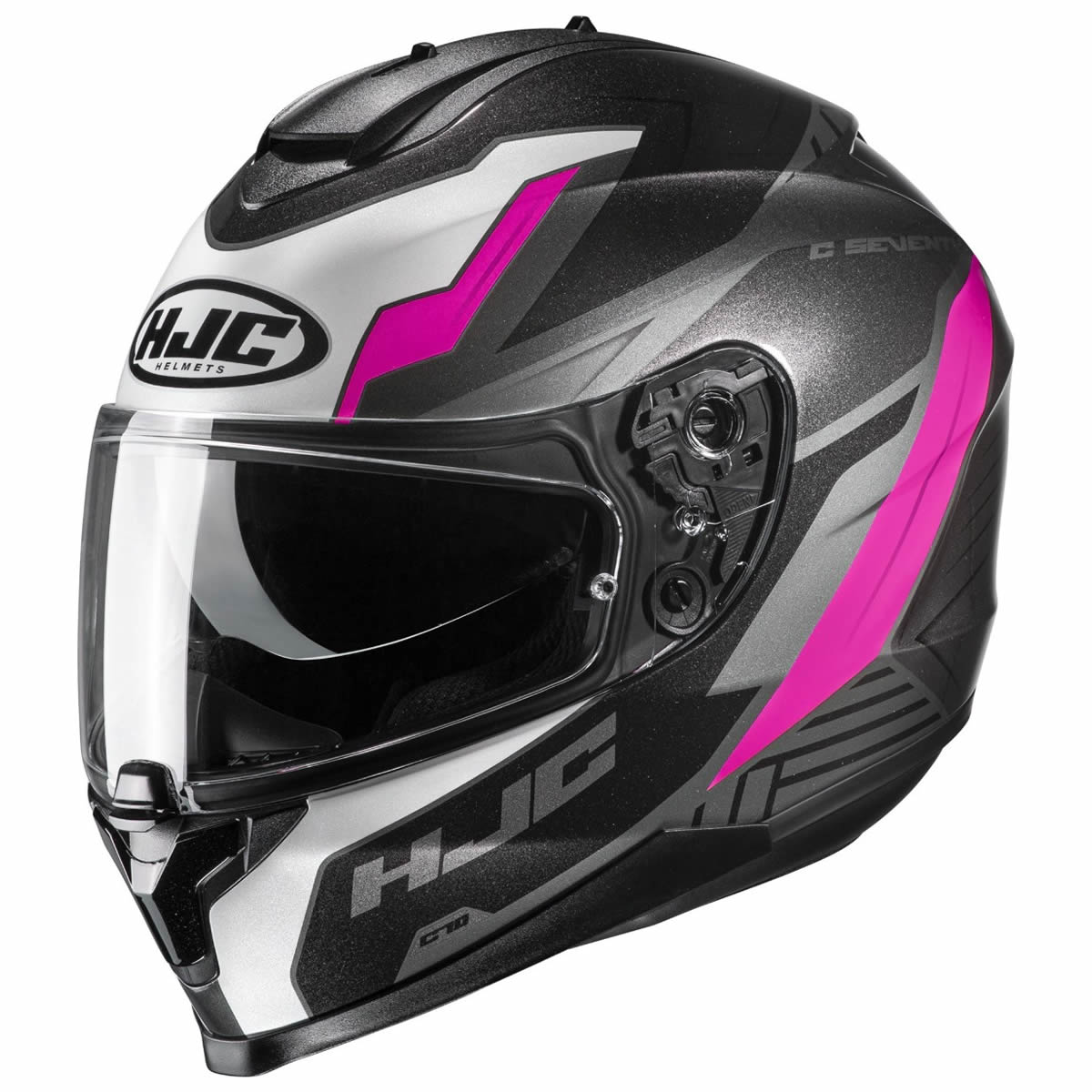 HJC Helm C70 Silon, schwarz-weiß-pink