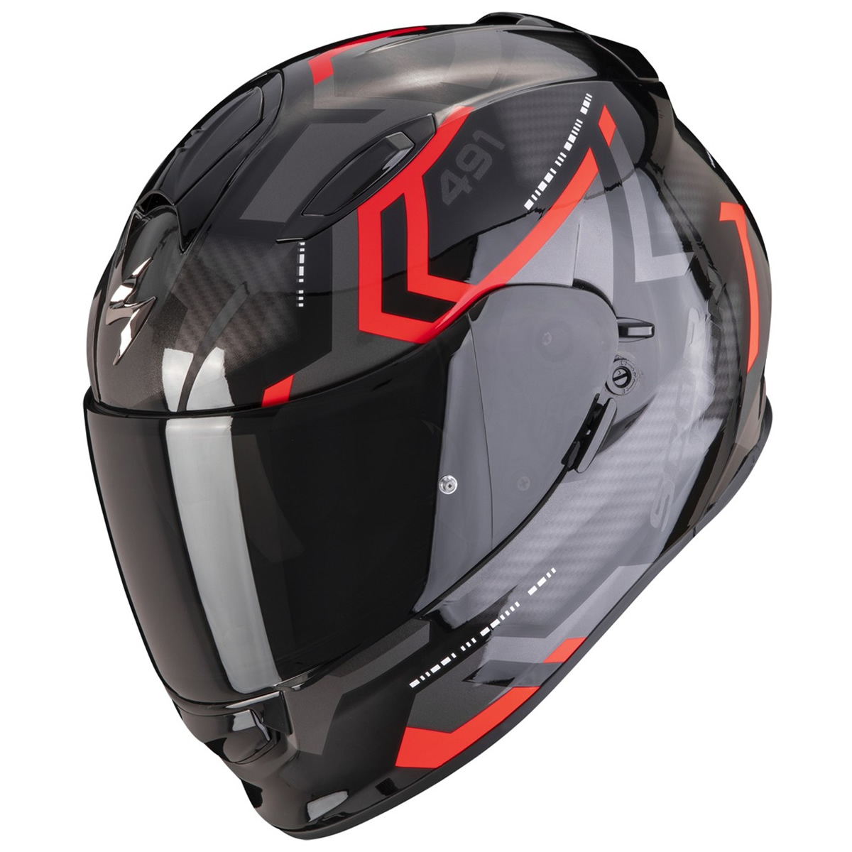 Scorpion EXO-491 Spin Helm, schwarz-rot