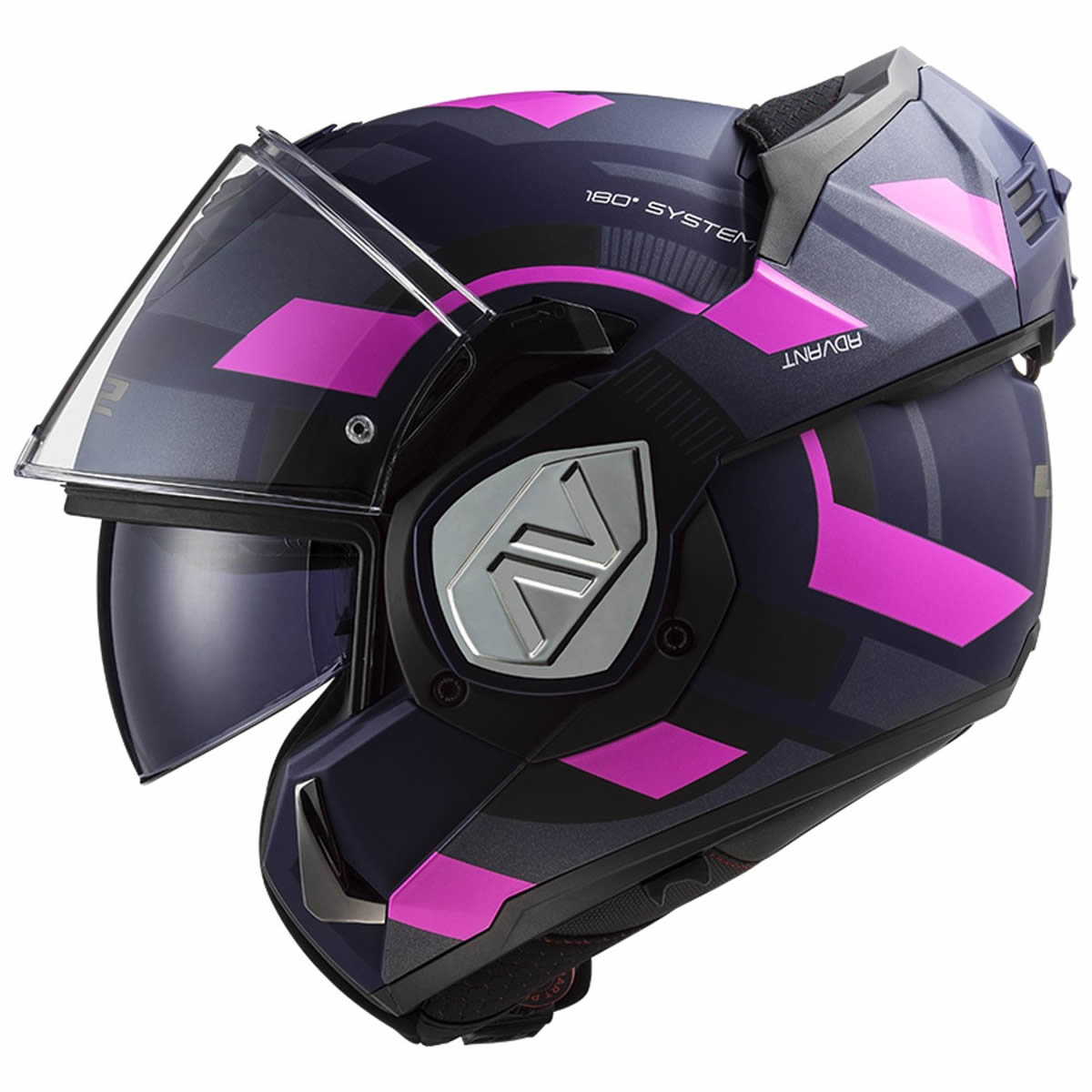 LS2 Helmets Klapphelm Advant Velum FF906, blau-fluopink matt