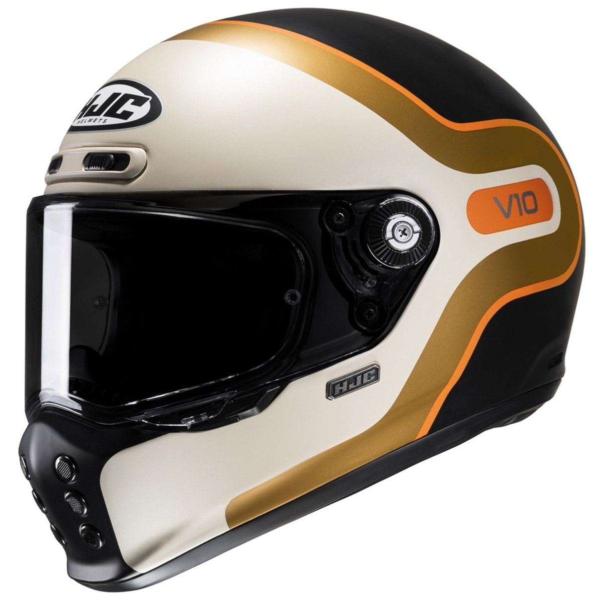 HJC V10 Grape Helm, beige-schwarz-gold-orange matt 