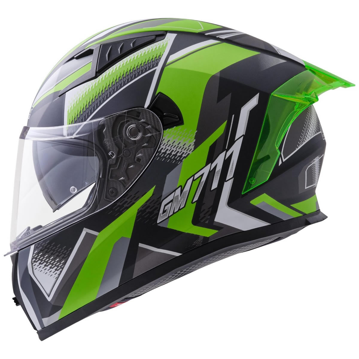 Germot GM 711 Helm, schwarz-grün matt