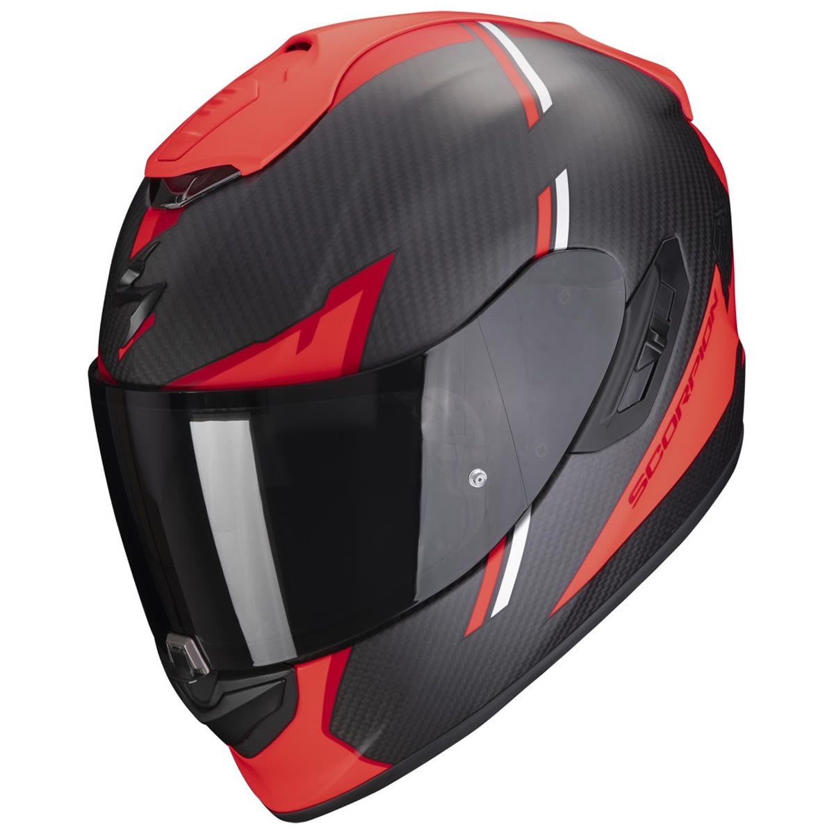 Scorpion Helm EXO-1400 EVO Carbon Air Kendal, schwarz-rot matt