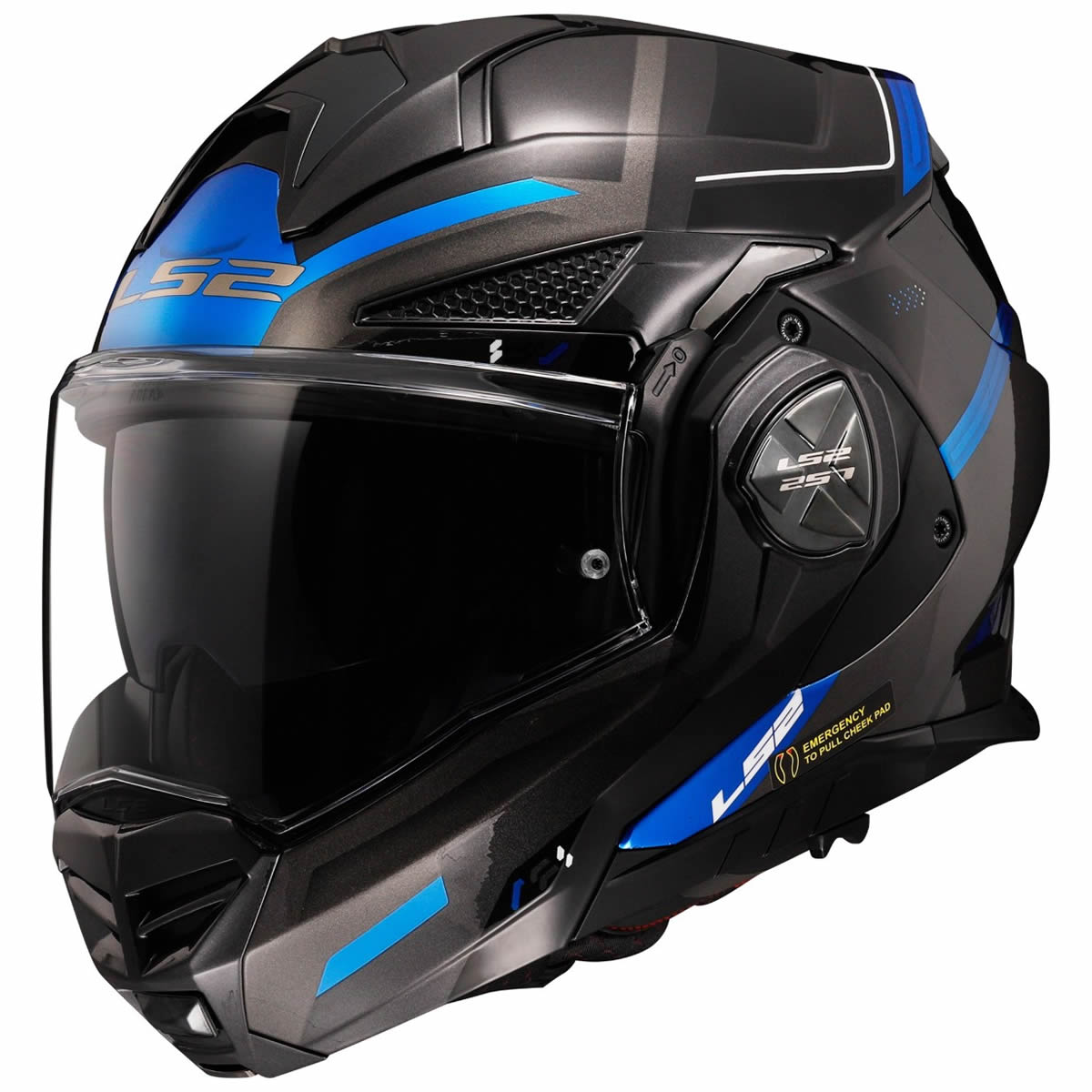 LS2 Helmets Advant X Spectrum Klapphelm, schwarz-titan-blau