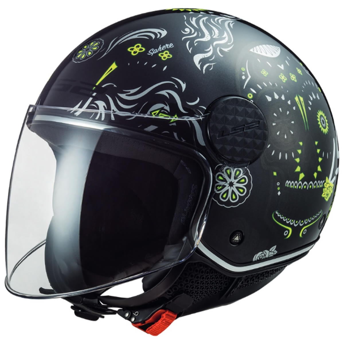 LS2 Helmets Jethelm Sphere Lux Maxca OF558, schwarz-fluogelb
