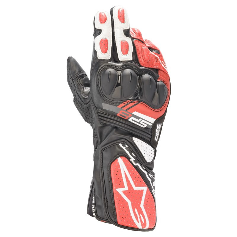 Alpinestars Handschuhe SP-8 v3, schwarz-weiß-hellrot