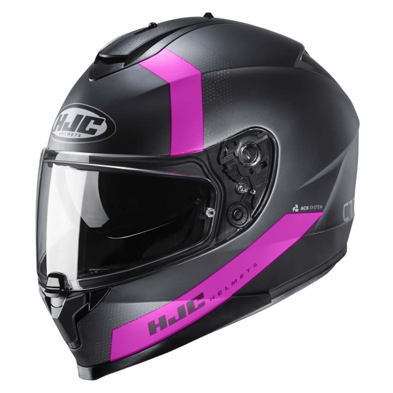 HJC Helm C70 Eura MC1SF, schwarz-pink-matt