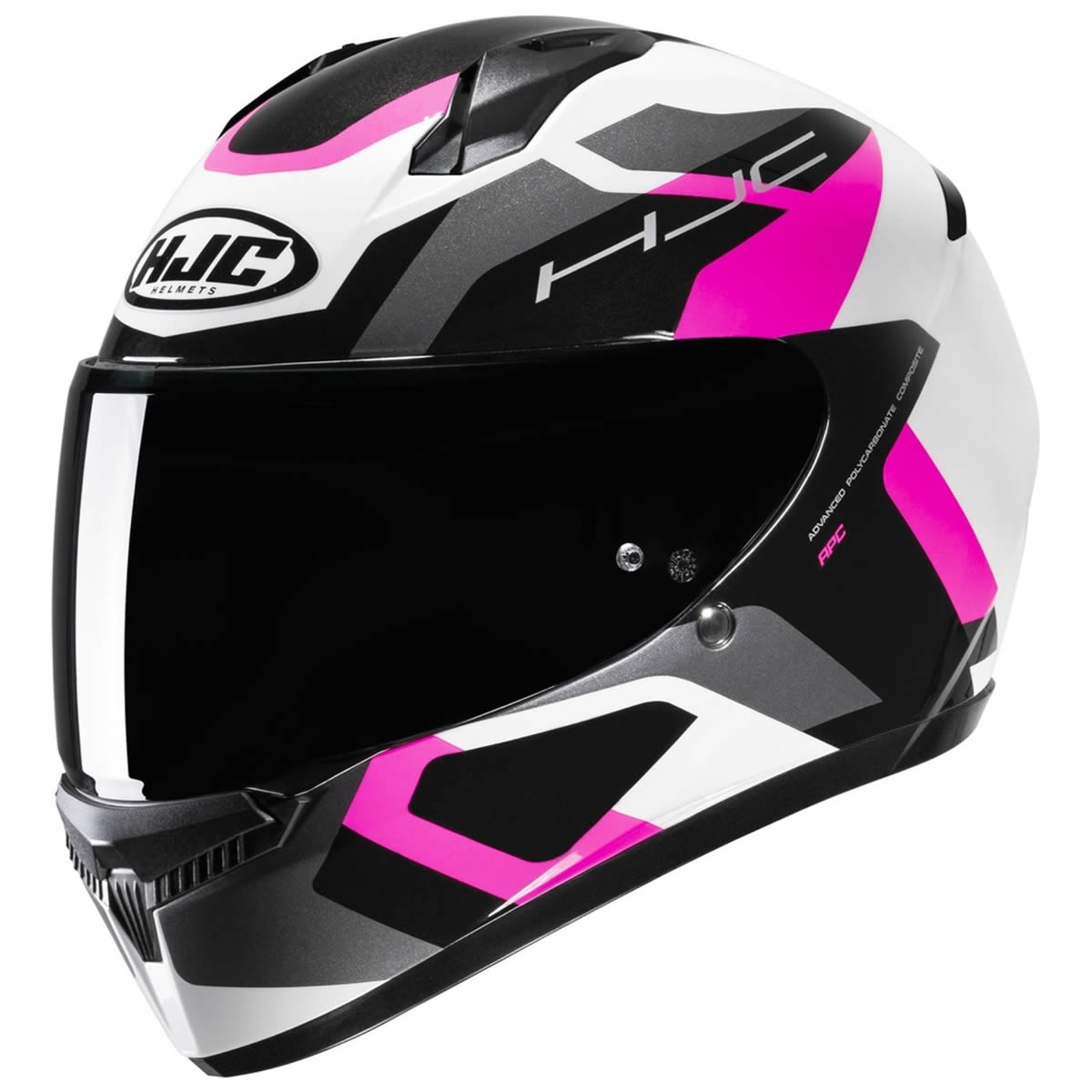 HJC C10 Tins Helm, weiß-schwarz-anthrazit-pink