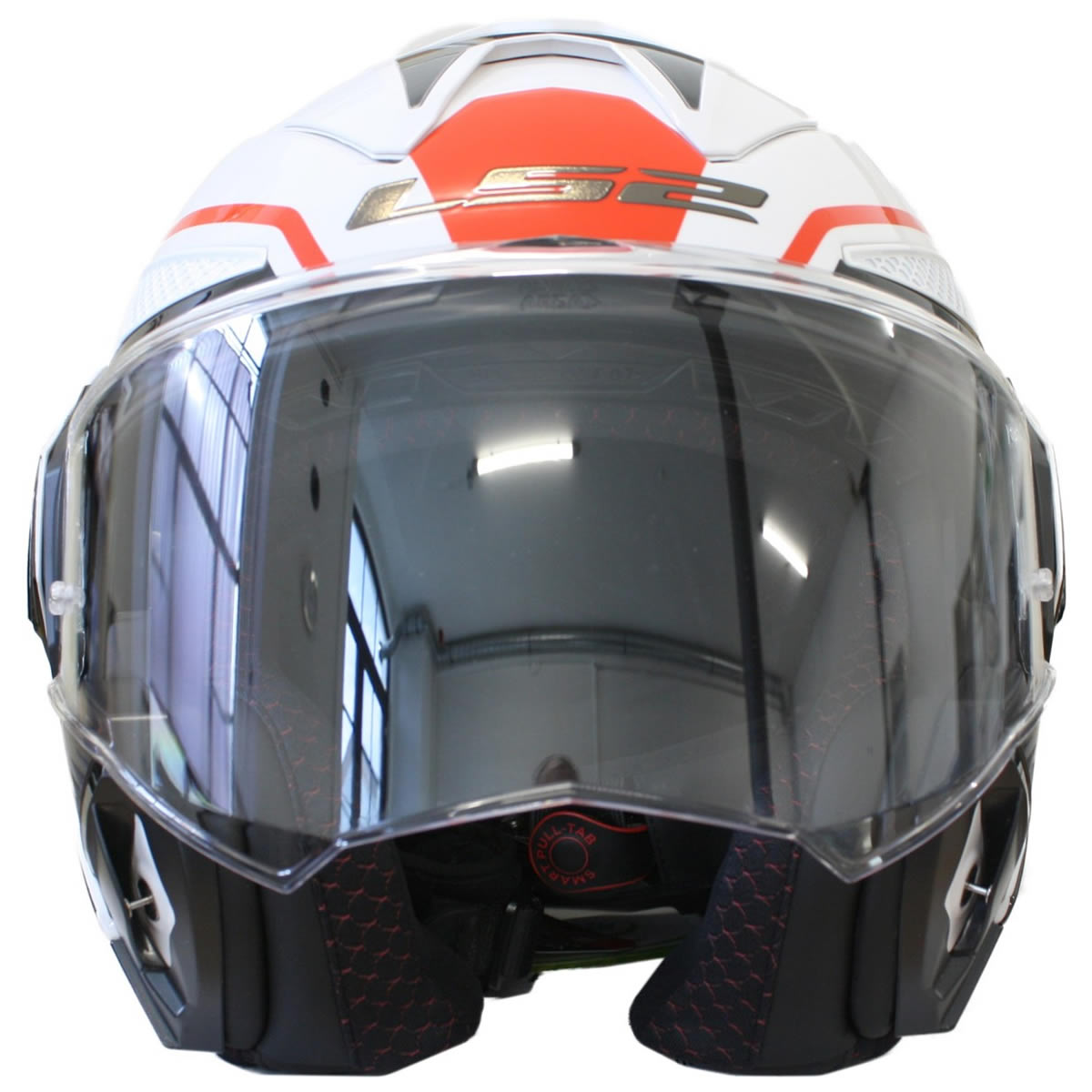 LS2 Helmets Klapphelm Advant X Metryk FF901, weiß-rot