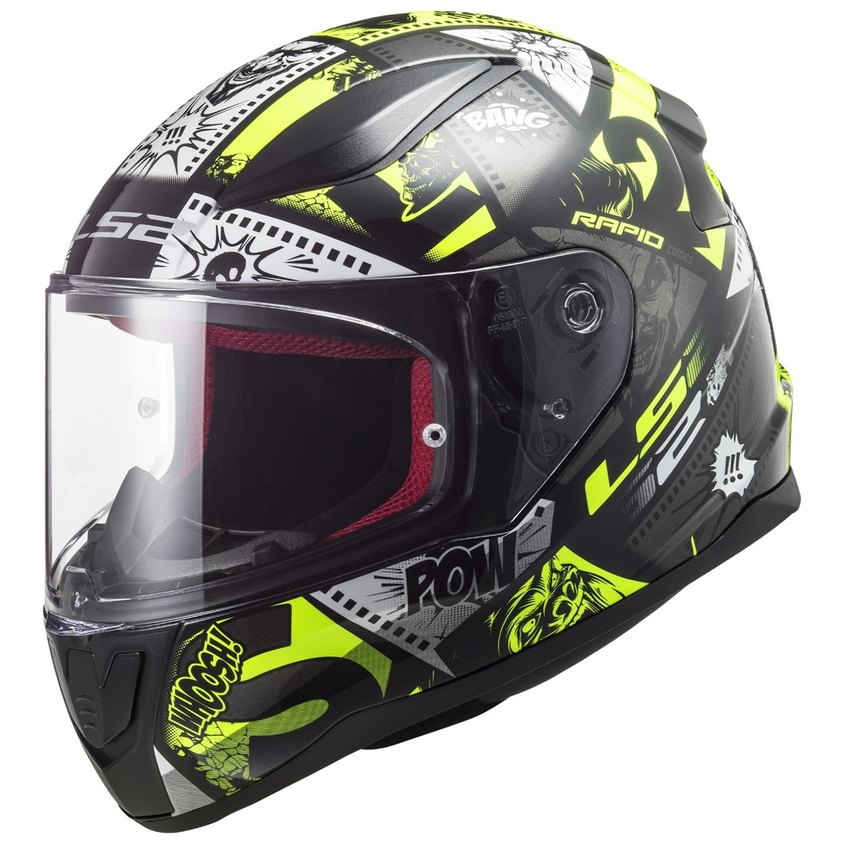 LS2 Helmets Kinderhelm Rapid Mini FF353 Vignette, schwarz-fluogelb