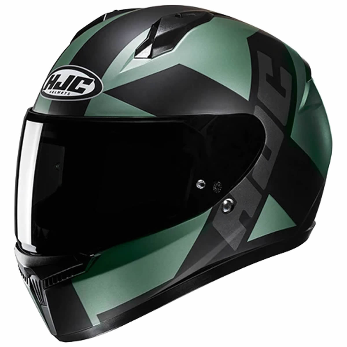 HJC C10 Tez Helm, schwarz-grün matt