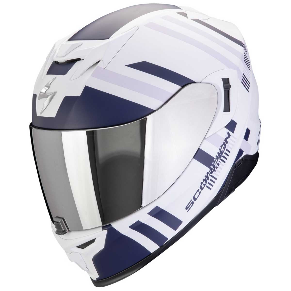 Scorpion EXO-520 EVO Air Banshee Helm, weiß-blau-violett matt