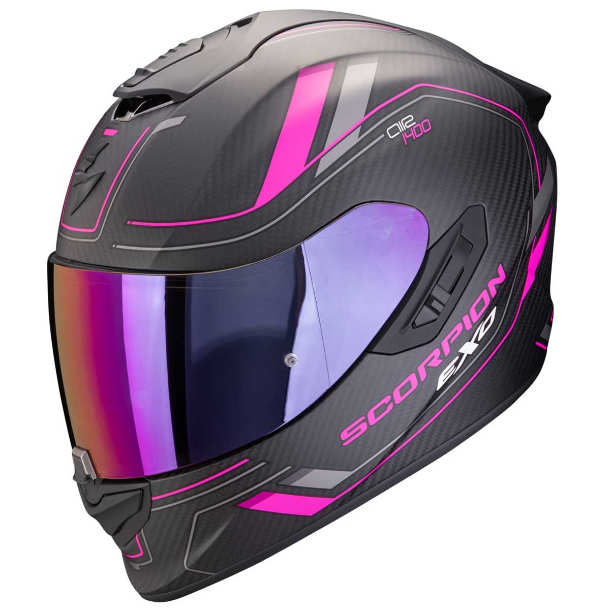 Scorpion EXO-1400 EVO II Carbon Air Mirage Helm, schwarz-pink matt