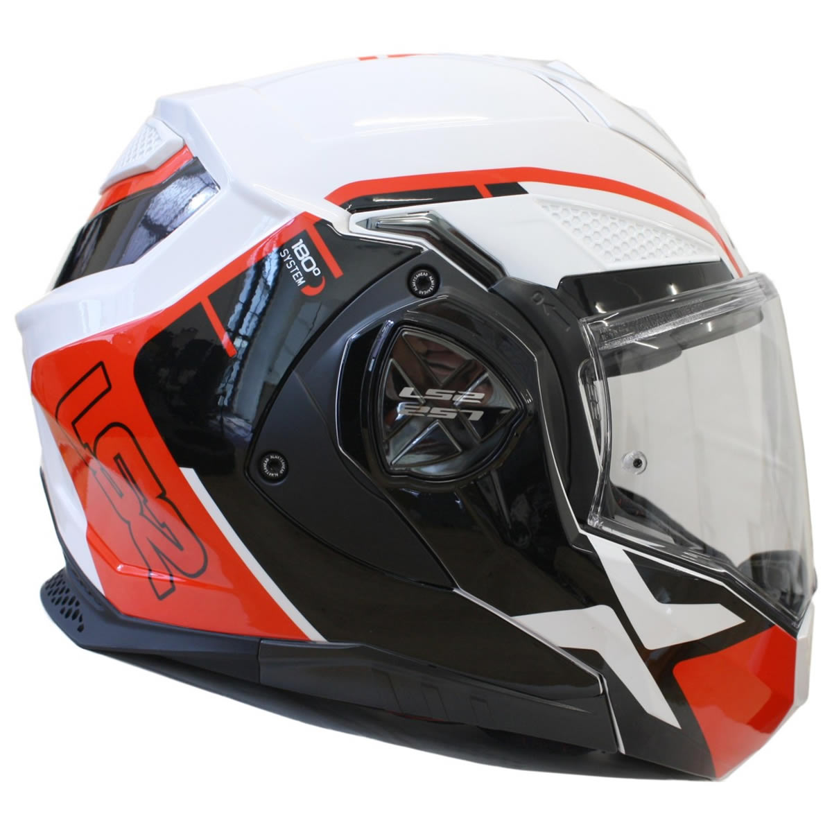 LS2 Helmets Klapphelm Advant X Metryk FF901, weiß-rot