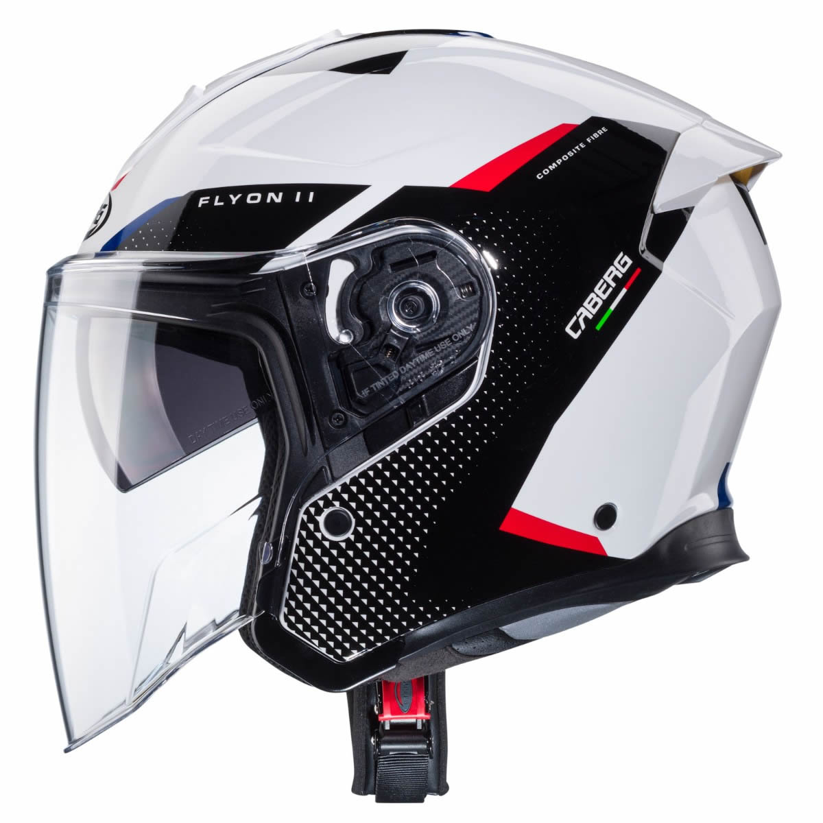 Caberg Flyon II Boss Helm, weiß-schwarz-rot-blau