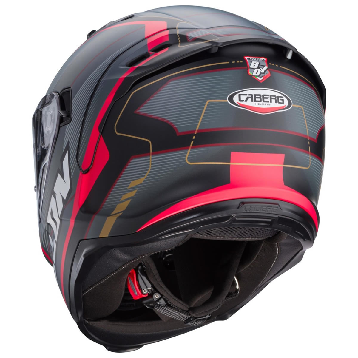 Caberg Avalon X Optic Helm, schwarz-grau-rot matt
