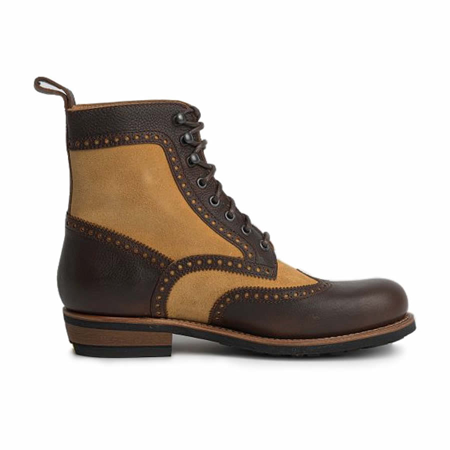 ROKKER Schuhe Frisco Brogue Boot Ltd, braun-beige