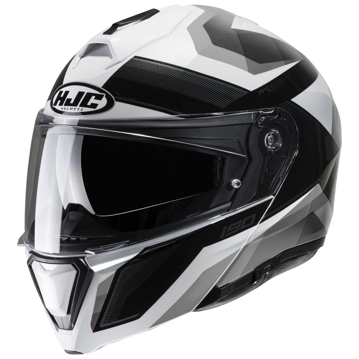 HJC Helm i90 Lark, weiß-schwarz-grau