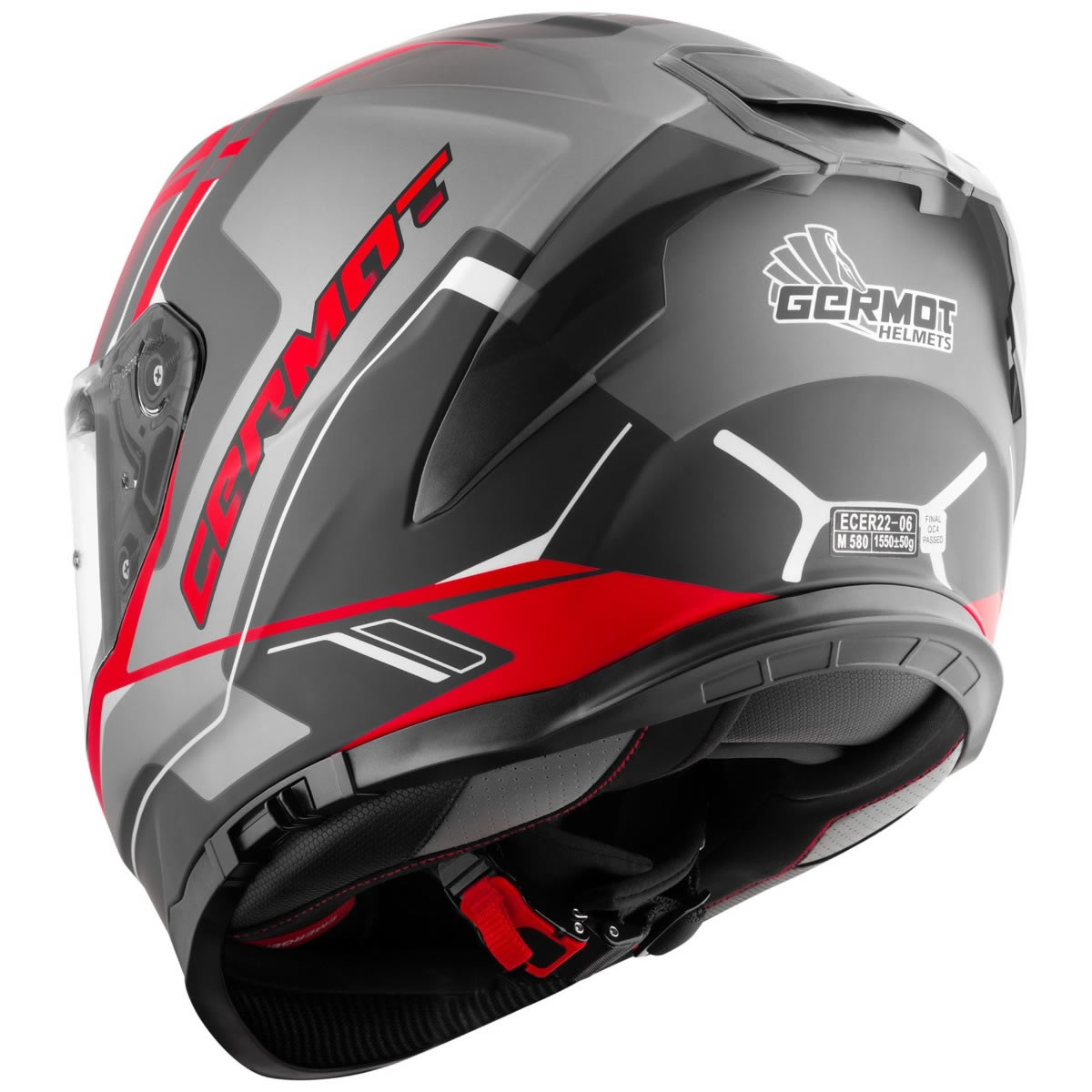 Germot GM 350 Helm, schwarz-rot matt