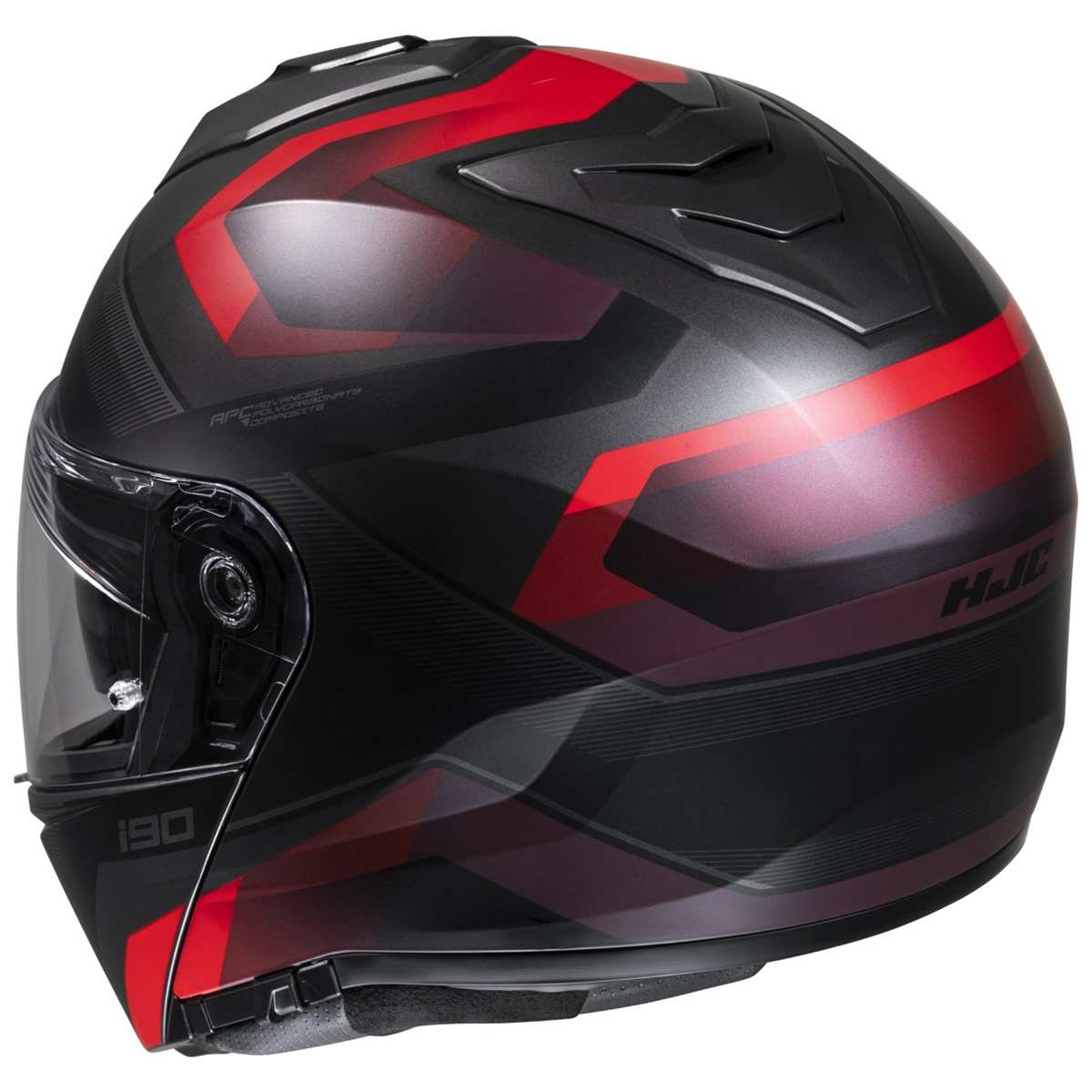 HJC Helm i90 Lark, schwarz-rot matt