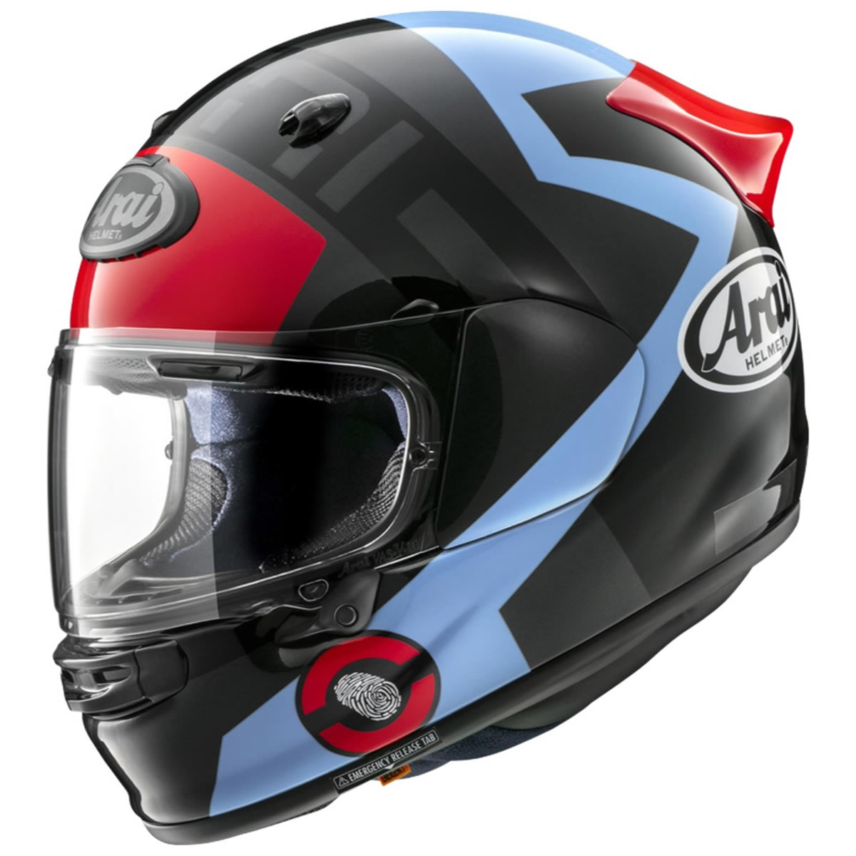 Arai Quantic Space Blue Helm, blau-schwarz-rot