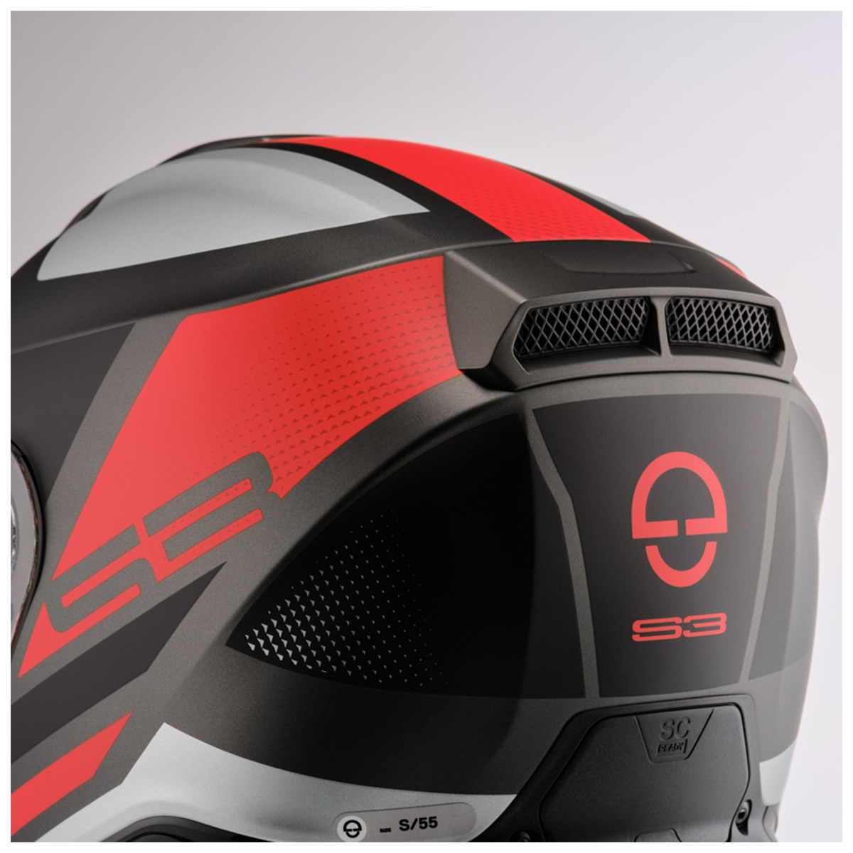 Schuberth S3 Daytona Helm, schwarz-grau-rot matt
