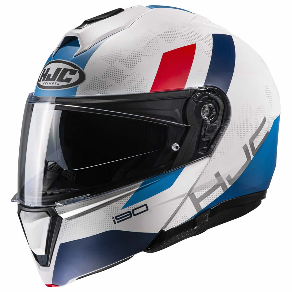 HJC Helm i90 Syrex, weiss-blau-rot matt