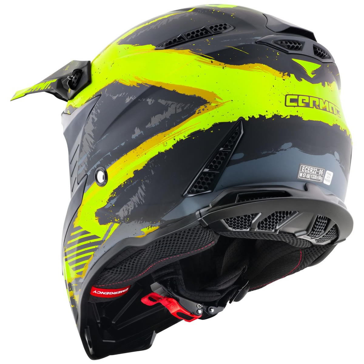 Germot GM 540 Helm, schwarz-fluogelb matt