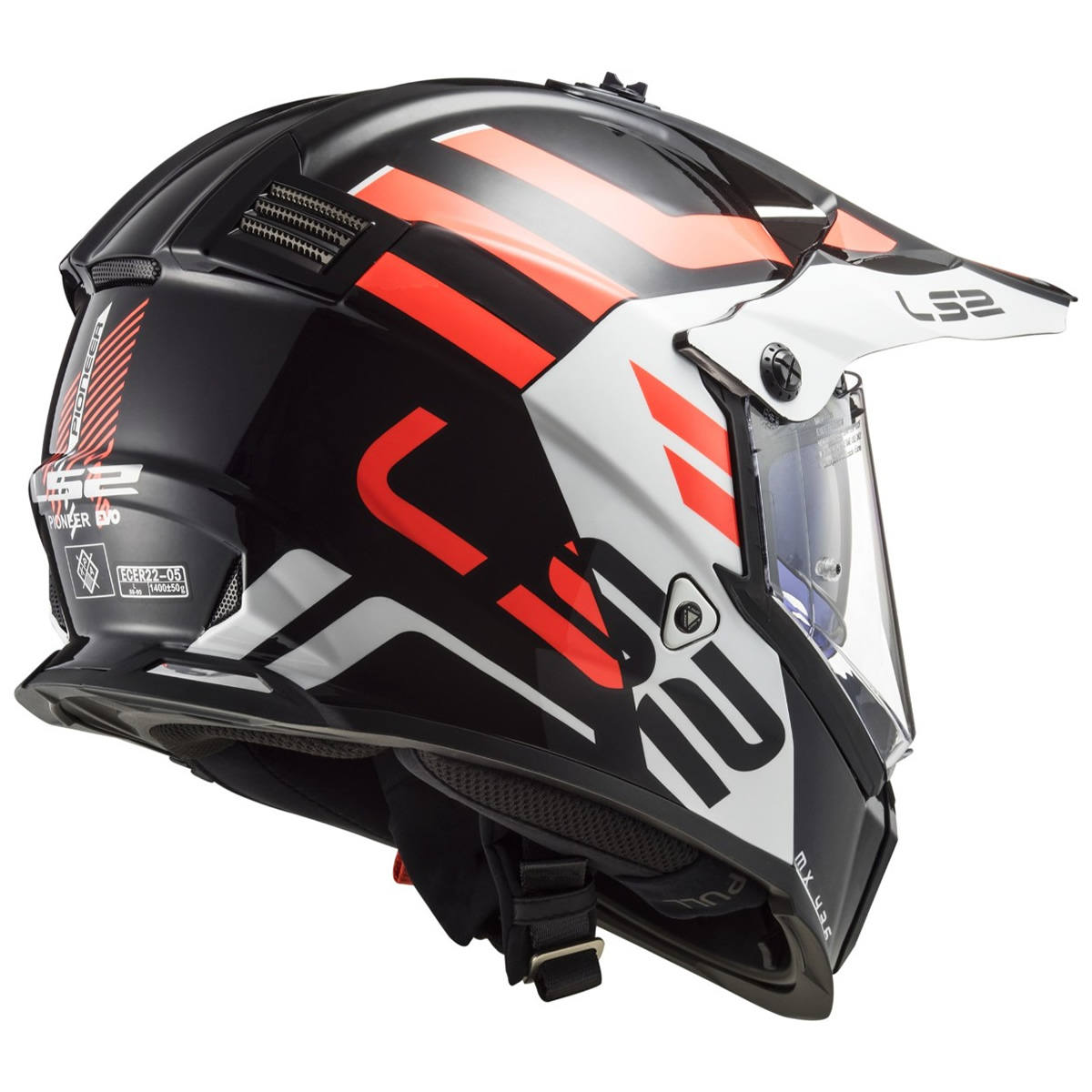 LS2 Helmets Helm Pioneer Evo MX436 Adventurer, schwarz-weiß