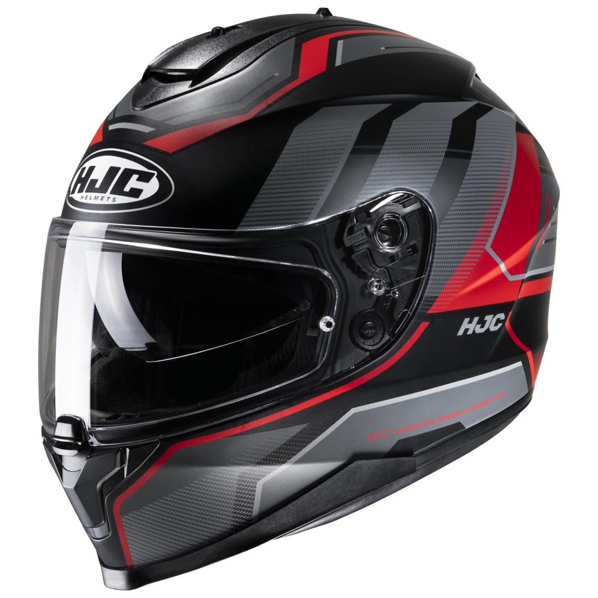 HJC Helm C70 Nian, schwarz-grau-rot matt